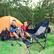 Left. Costway - Hammock Camping Chair w/ Retractable Footrest & Carrying Bag for Camping Picnic - Navy.