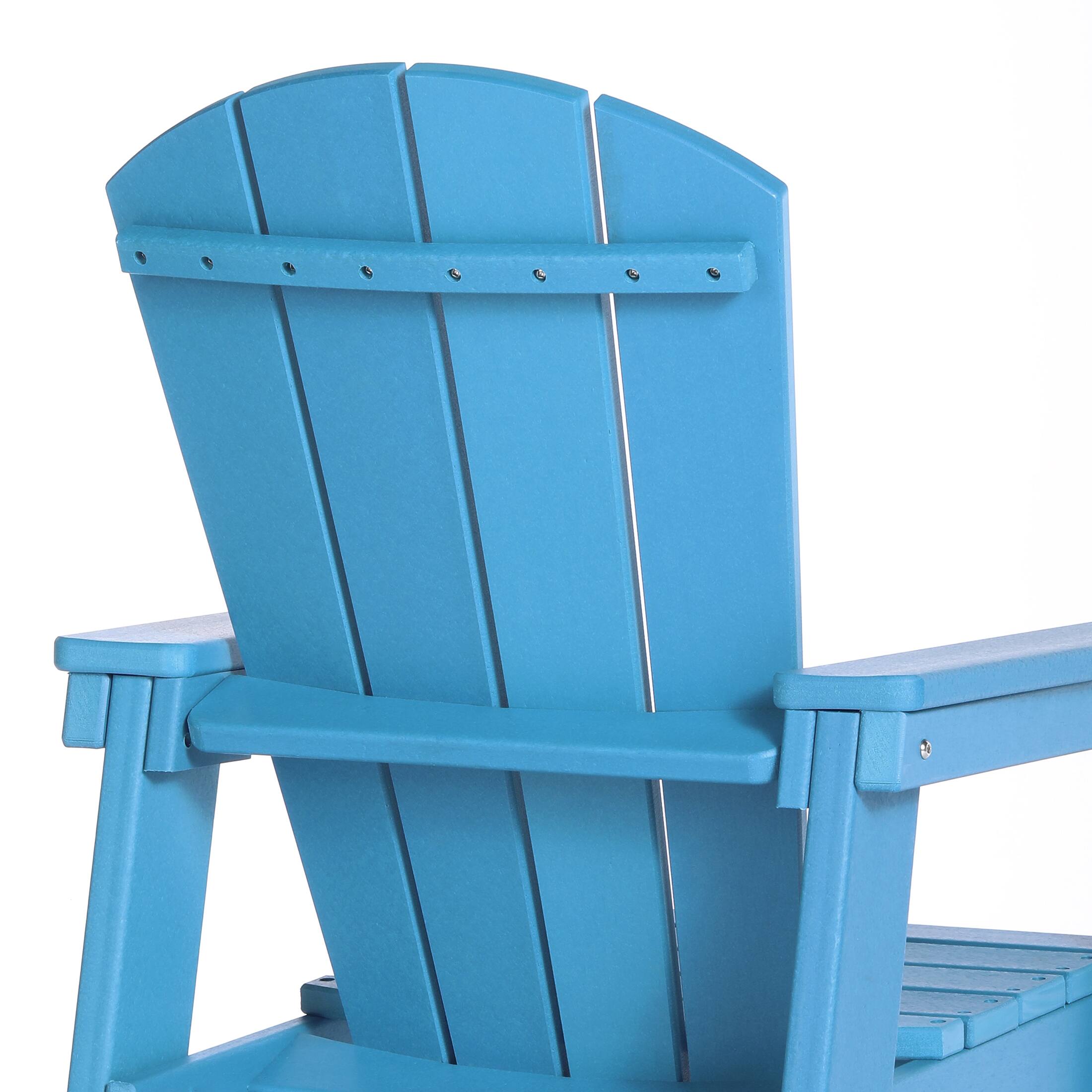 Alt View 4. WestinTrends - WestinTrends Malibu Kids Outdoor Adirondack Plastic Patio Chair (Set of 4) - Pacific Blue.