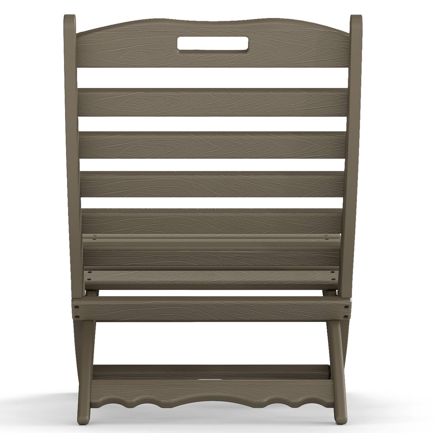 Alt View 1. FODINGHILL - Folding Xavier Wave Chairs with Wood Grain, Portable HDPE Adirondack Chairs, All-Weather Outdoor Chairs - Desert Brown.