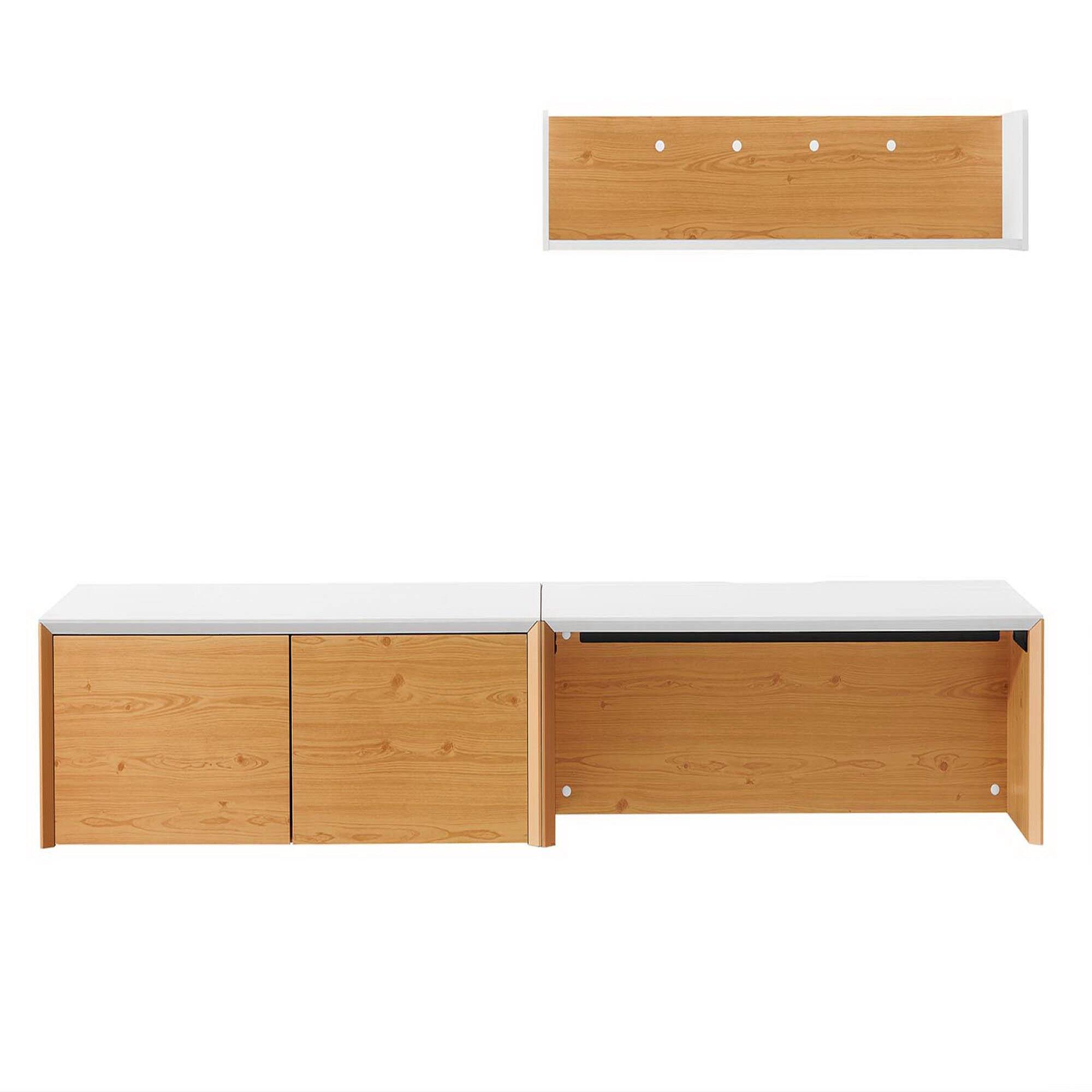 Angle. Modway - Kinetic 38" Wall-Mount Office Desk With Cabinet and Shelf by Modway - White Natural.