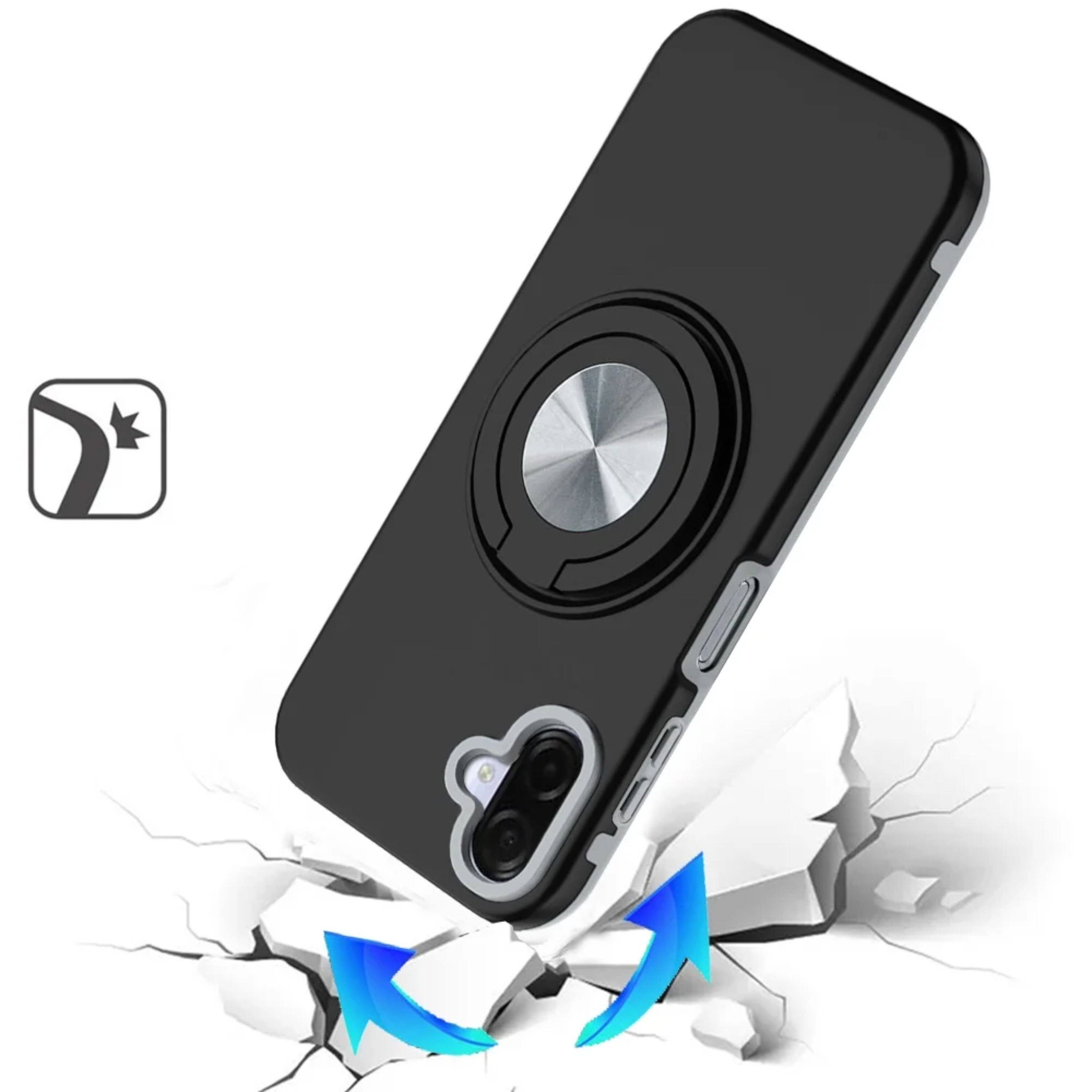Angle. Kitcheniva - Solid Rugged Shockproof Cover Phone Case With Tempered Glass For Samsung Galaxy A07 Blue - Blue.
