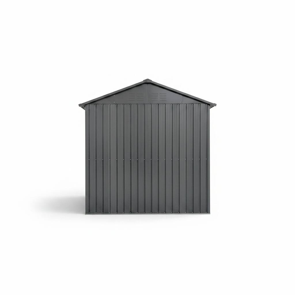 Alt View 9. Loheer - Loheer 8x6 Metal Shed Galvanized Steel Outdoor Storage Heavy Duty Tool Shed with Sliding Door Gray.