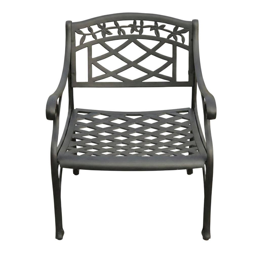 Left. Outdoor Escape - Outdoor black club chair with sturdy armrest and classic design - Black.