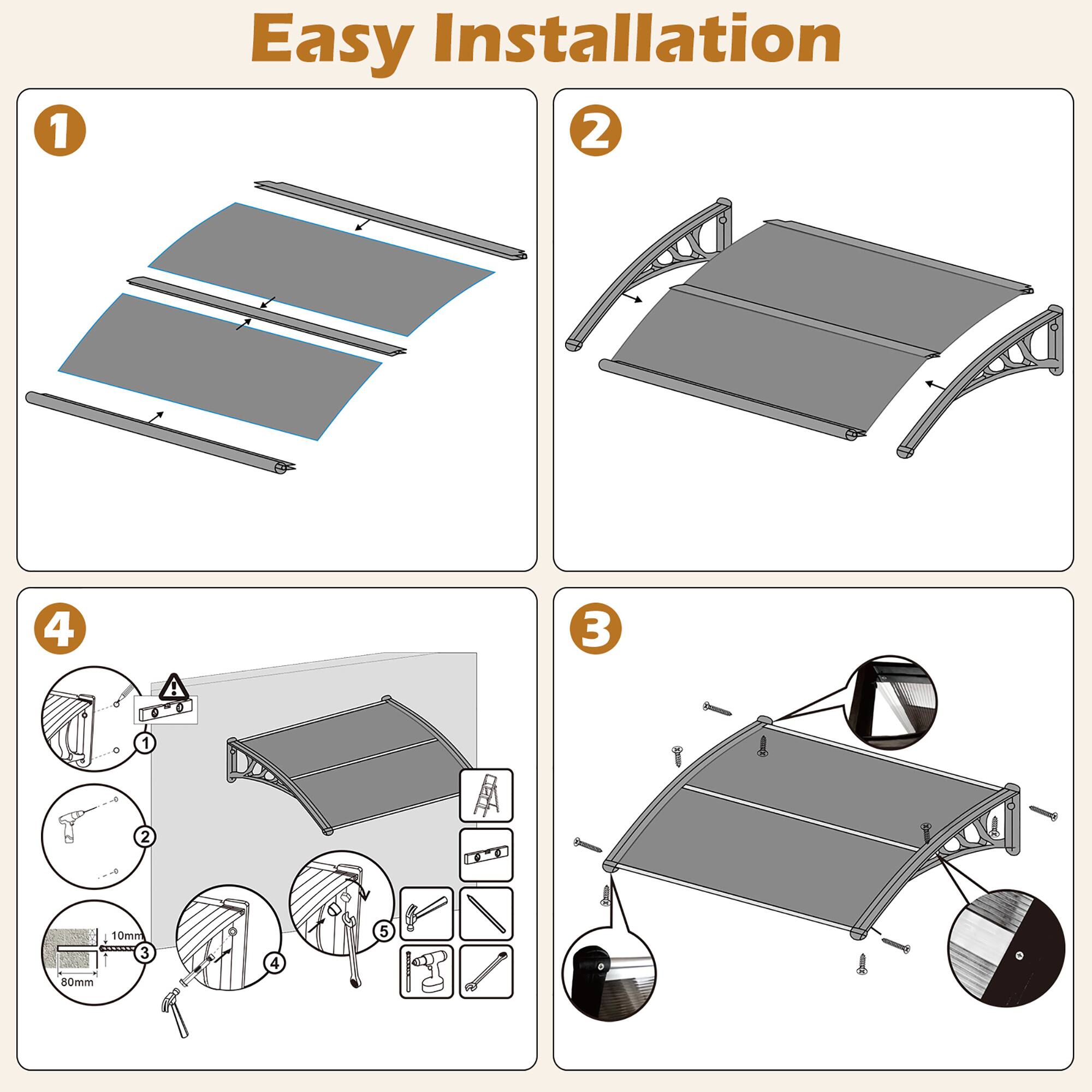 1. Easy Installation
2. 10mm
3. 80mm
4. 5