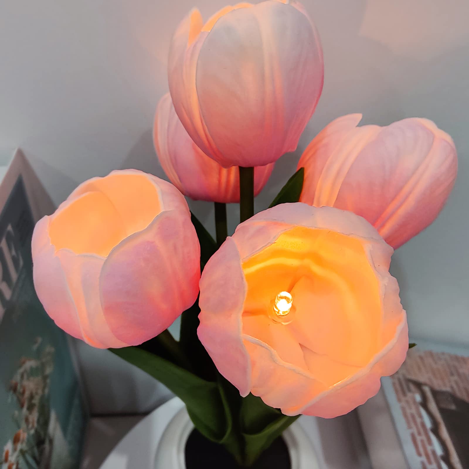 TECH SAFARI Flower Table Lamp Tulip Desk Led Night Light For Home ...