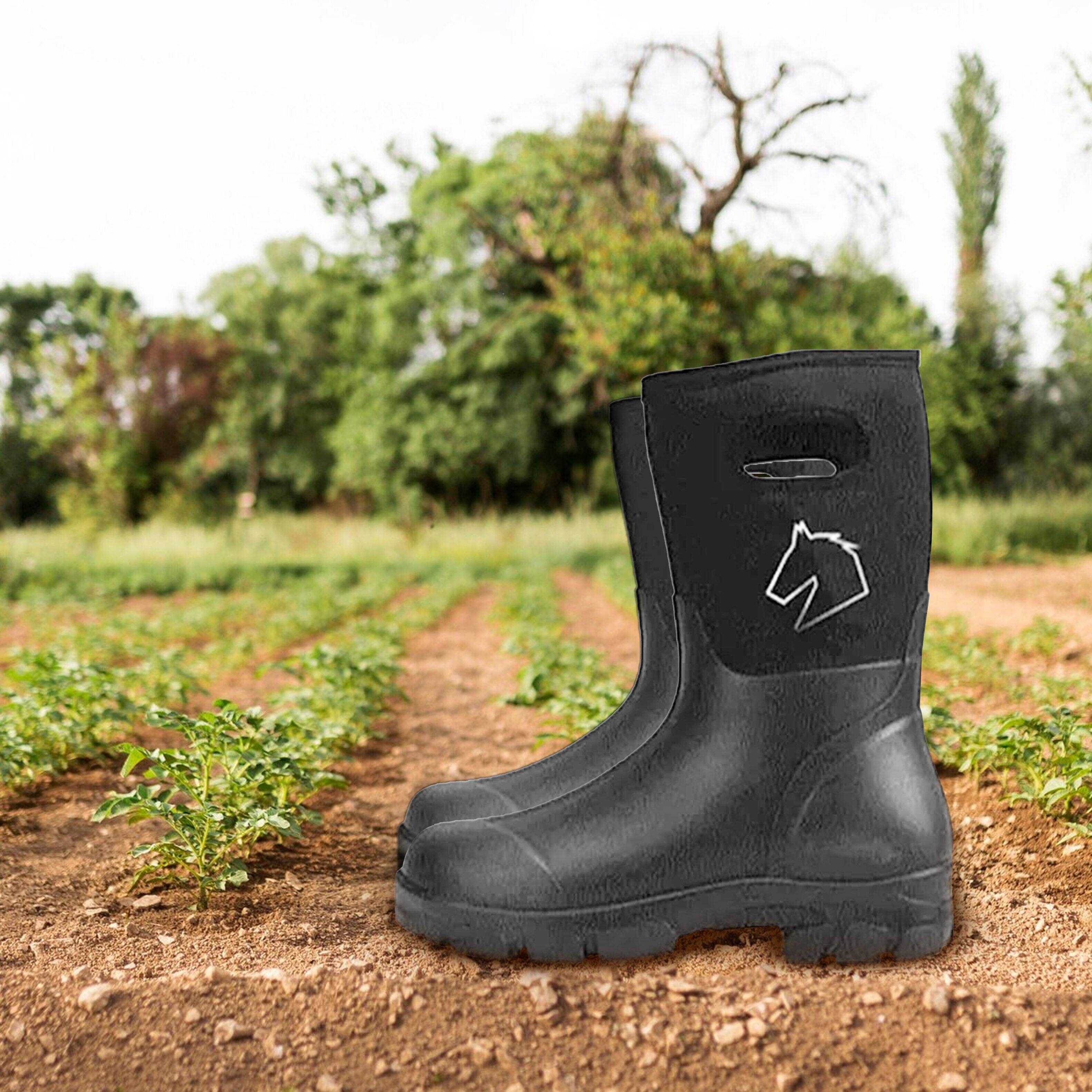 Alt View 5. Master Rancher - Master Rancher Heavy Duty Neoprene Work Farm Boots Unisex Men's 9 Women's 11 - Black.