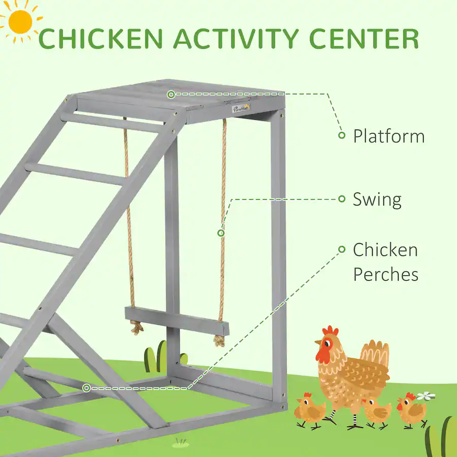 Hen Perching Pawhut Activity Play for Healthy & Happy Animals, Swing Set with ...