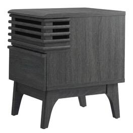 FurniFact - Nightstand Finish, Minimalist Design, Sturdy Base,, Versatile Storage - Gray