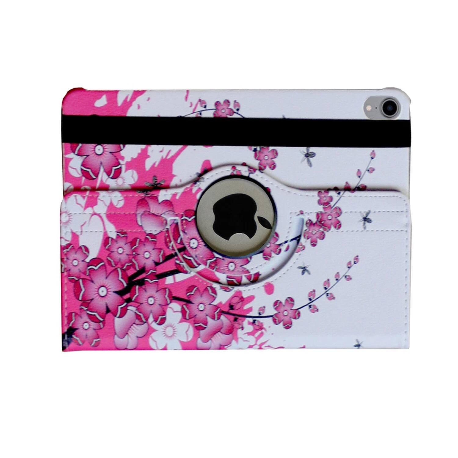 Angle. Stock Preferred - 360° Rotating Smart Case Cover with Stand & Stylus Holder for iPad 10 to 11th Gen Cherry Flower - Cherry Flower.