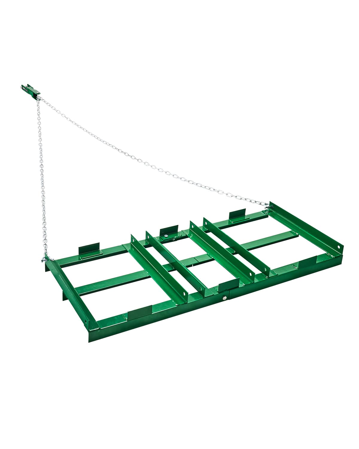 VEVOR - Drag Harrow, 4 ft Heavy Duty Tow Behind Drag Harrow with Adjustable Bars & 72 in Chain, Driveway Grader Landscape Rake - Green