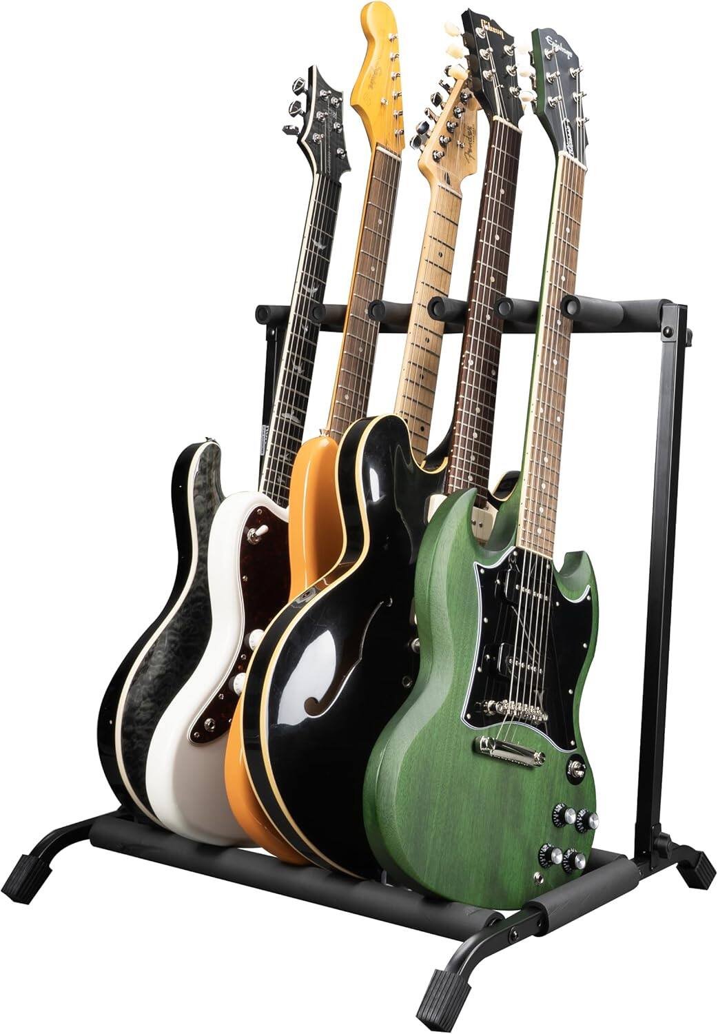 Alt View 1. Gator - Rok-It Collapsible, Folding Guitar Rack Designed to Hold 5x Electric or Acoustic Guitars, with Foam Padded Support.