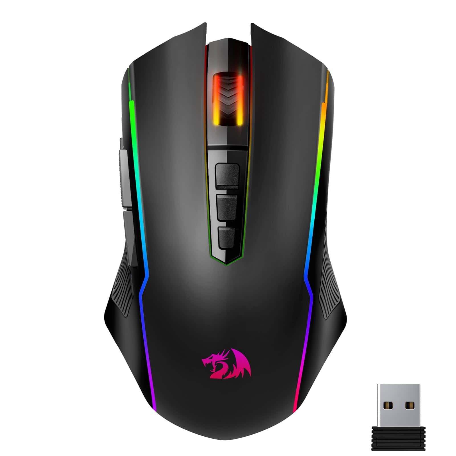 PO3TICJUNKI3 - Gaming Mouse With Pc Mice Fire Button Rgb Backlit Gamer Rechargeable 70hrs - Wired - Black