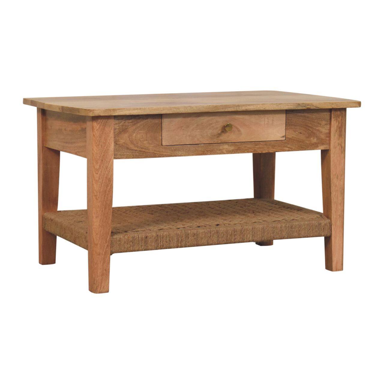 Left. Artisan Furniture - Rope 1 Drawer Coffee Table - Brown.
