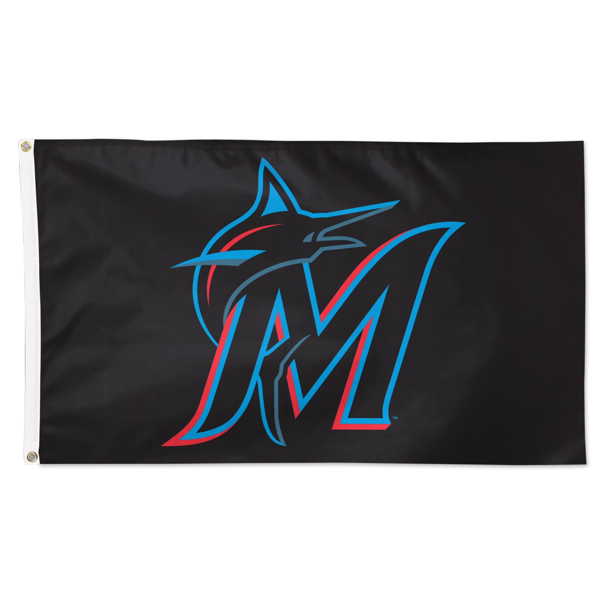 Front. WinCraft - Miami Marlins 3' x 5' Primary Logo Single-Sided Flag - Multicolor.