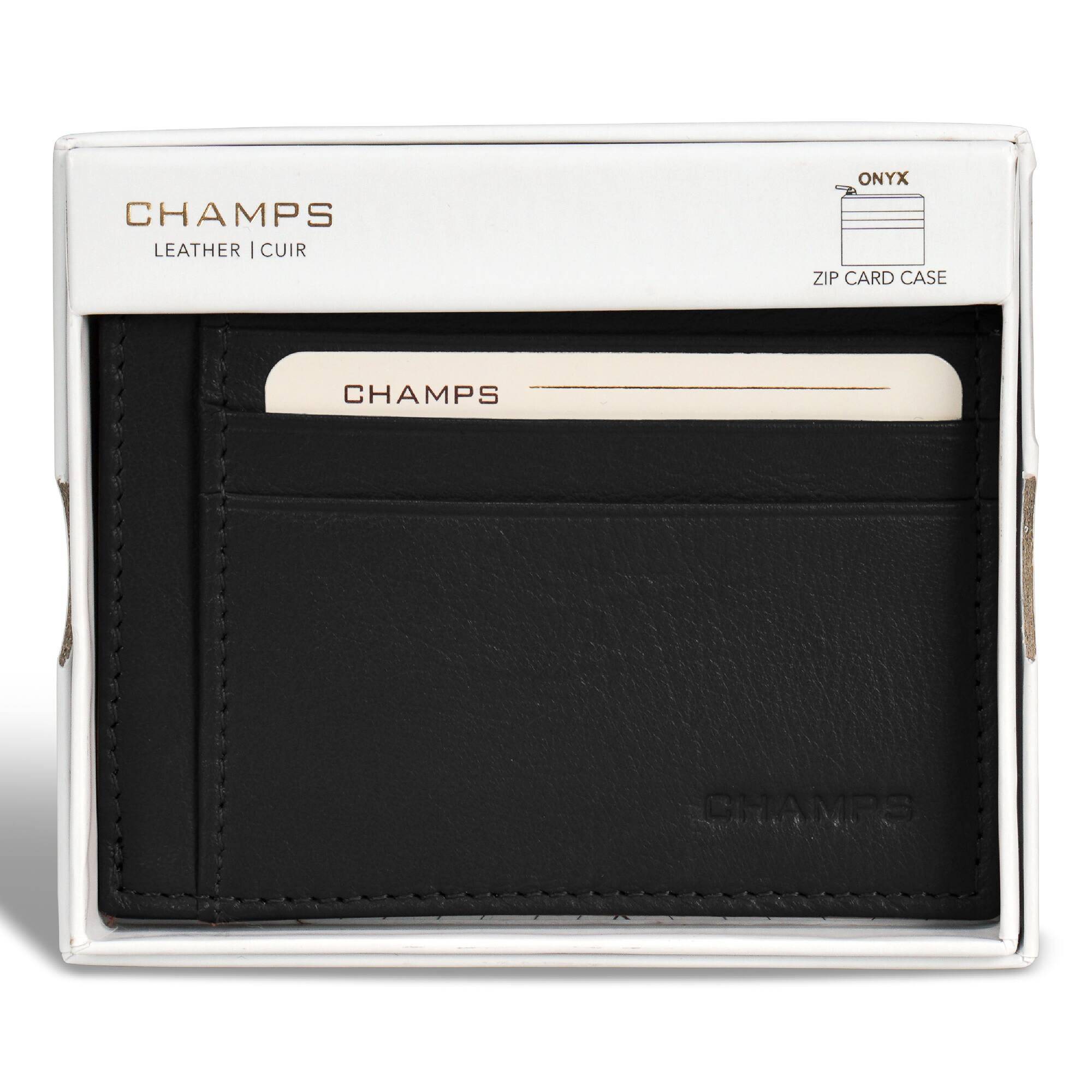 CHAMPS  
LEATHER | CUIR  

ONYX  
ZIP CARD CASE  

CHAMPS  
CHAMPS