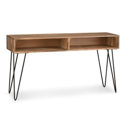 Front. Simpli Home - Hunter Console Sofa Table - Natural.