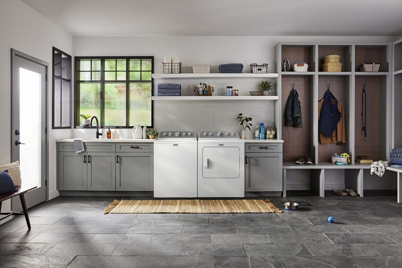 Alt View 1. Maytag - 7.0 Cu. Ft. Electric Dryer with Extra Power and Pet Pro Option - White.