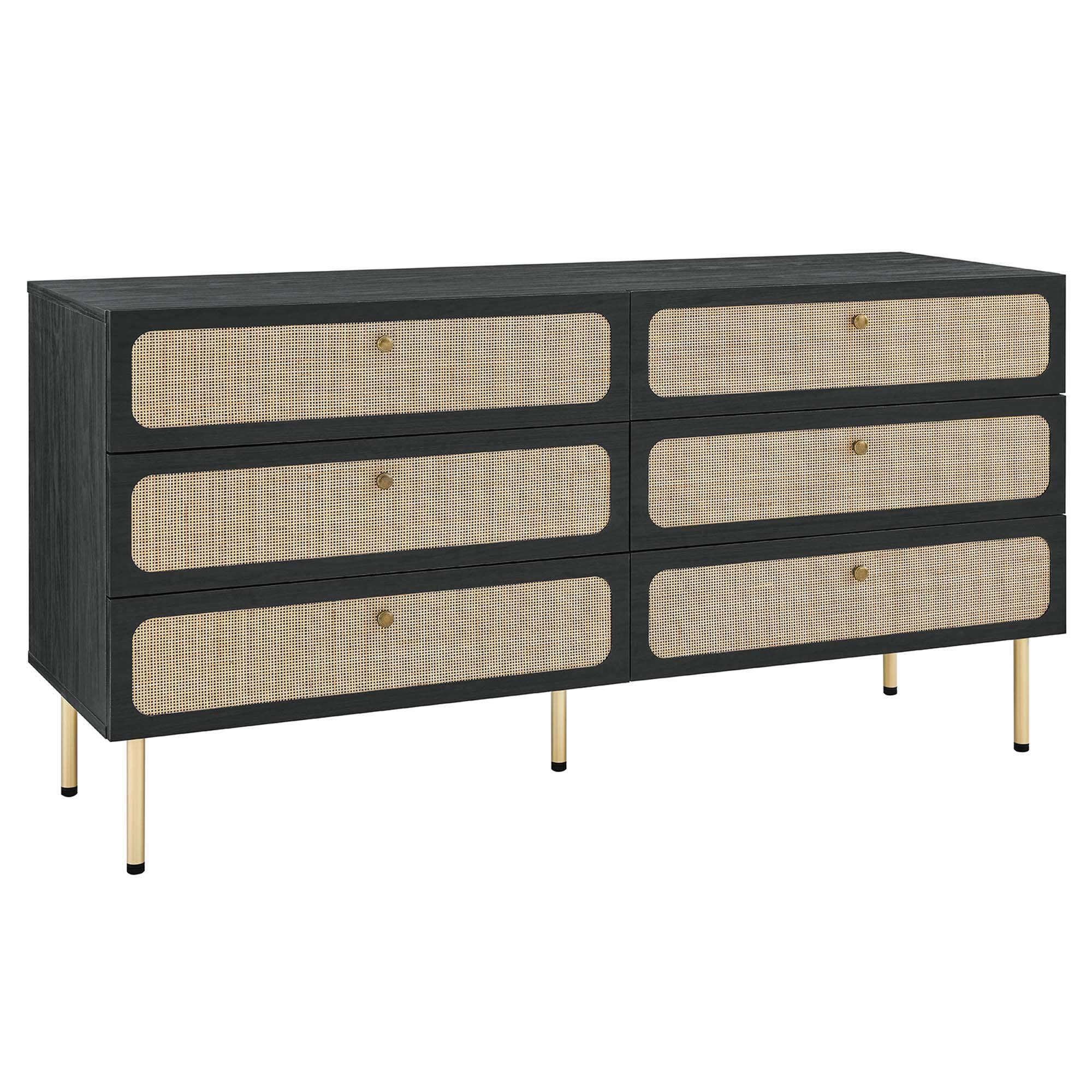 Angle. Modway - Chaucer 6-Drawer Dresser by Modway - Black.