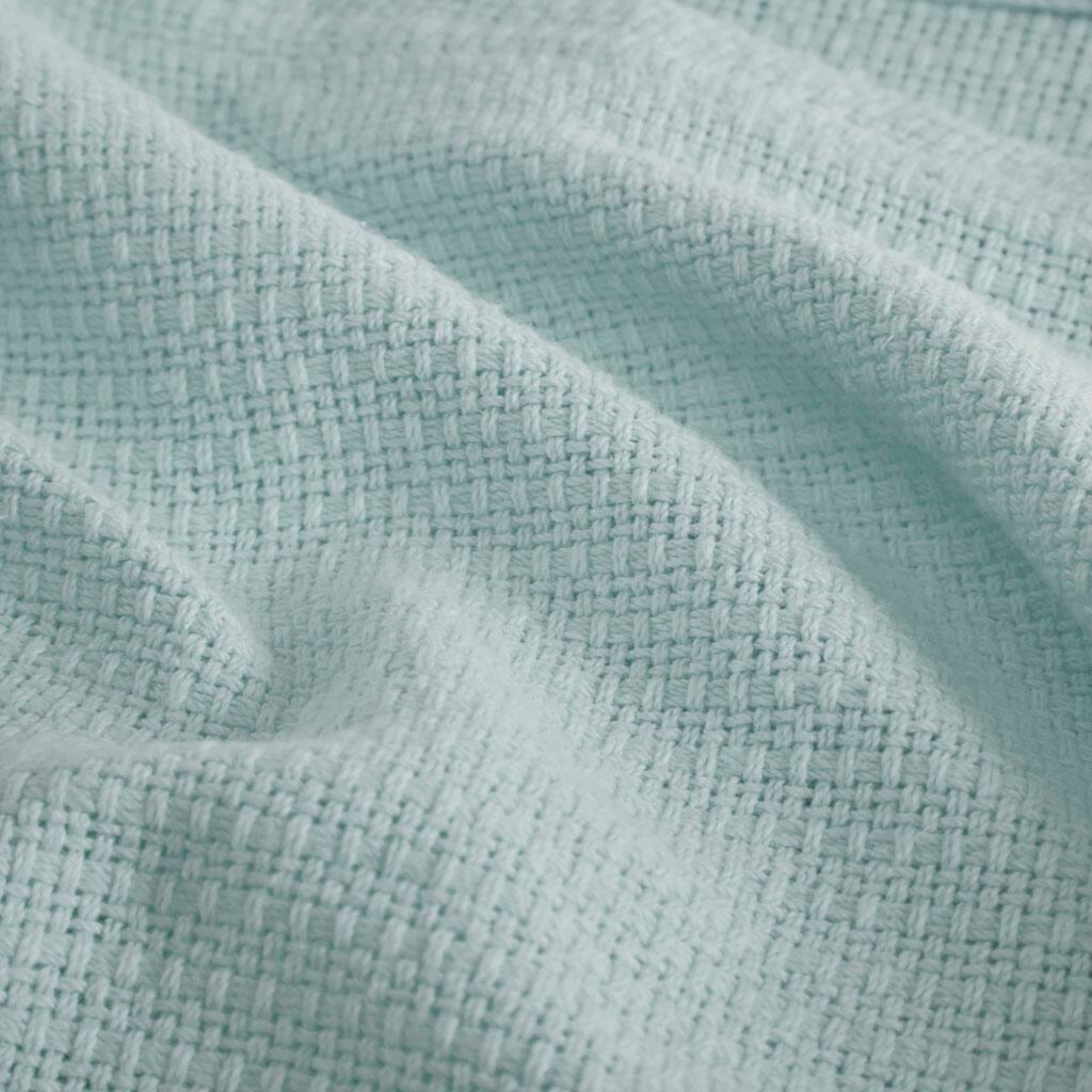 Alt View 5. Gracie Mills - Gracie Mills Brock Classic Lightweight Basketweave Cotton Blanket 250 GSM - Blue.