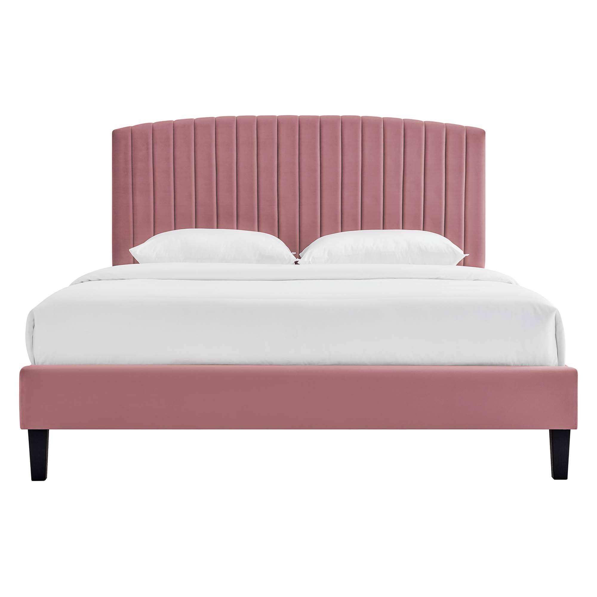 Alt View 8. Modway - Alessi Performance Velvet Queen Platform Bed - Red.