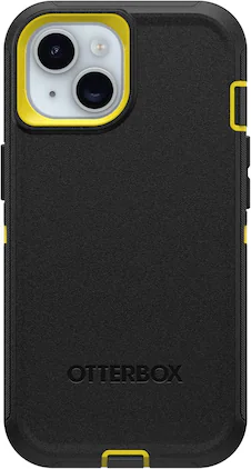 OtterBox - Defender Series Hard Shell For Apple iPhone 15, Apple iPhone 14, iPhone 13 - Night (Black & Yellow)