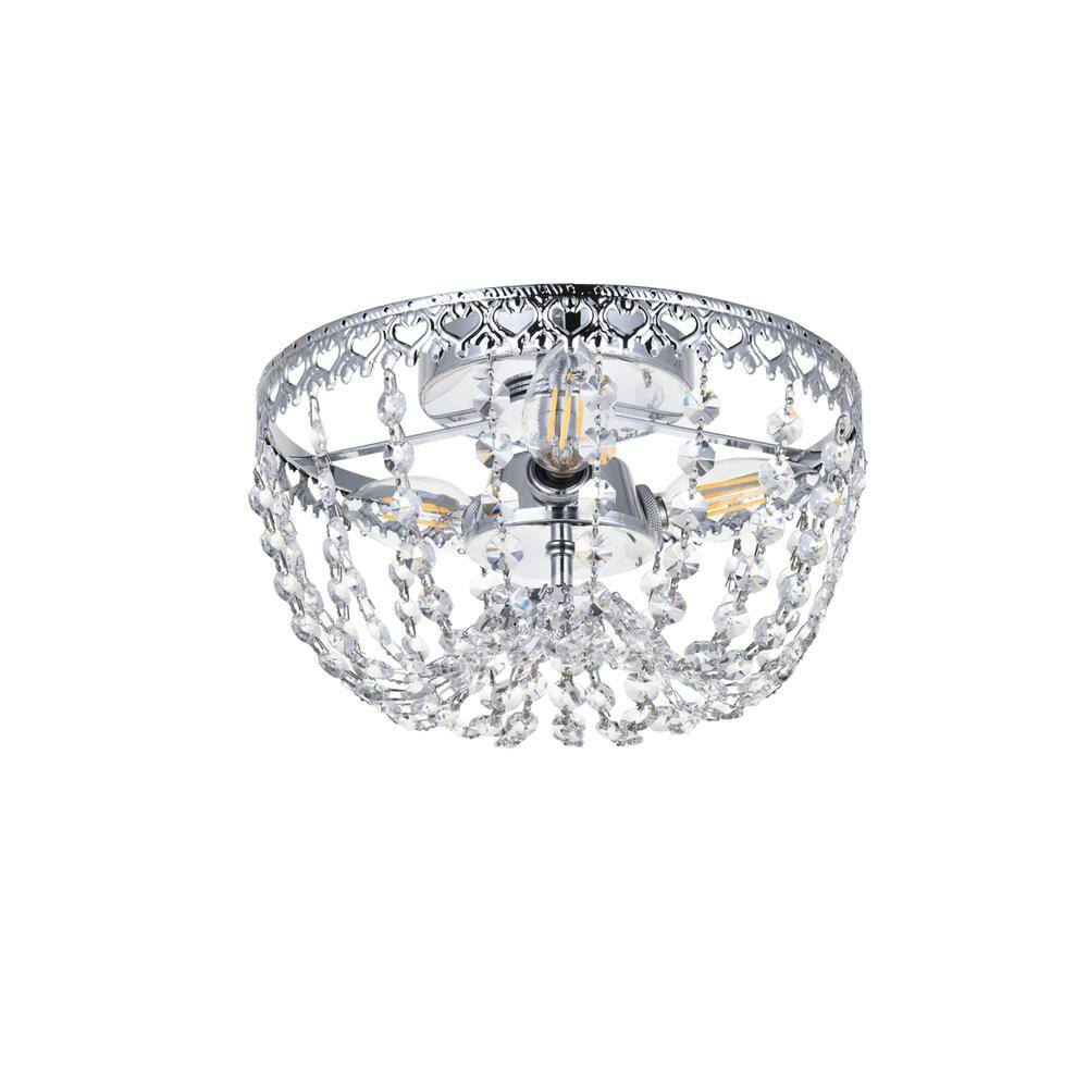 Back. Elegant Lighting - Kylie 10 inch flush mount in chrome - Chrome.