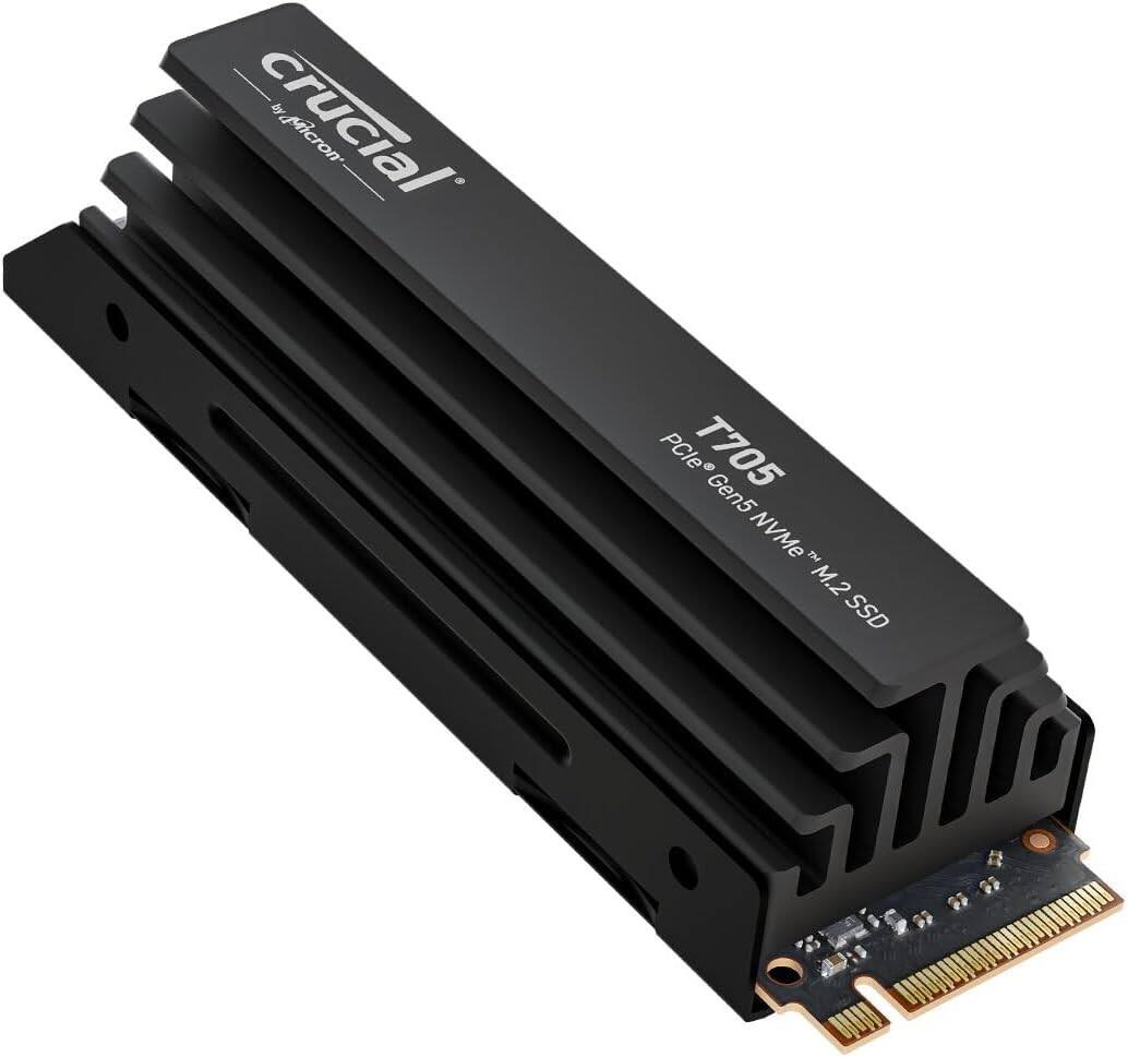 A crucial Micron PCIe T705 Gen5 NVMe M.2 SSD