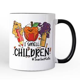 OrnamentallyYou - I Smell Children Witch Teacher Life Mug, Back To School Halloween Gift - White