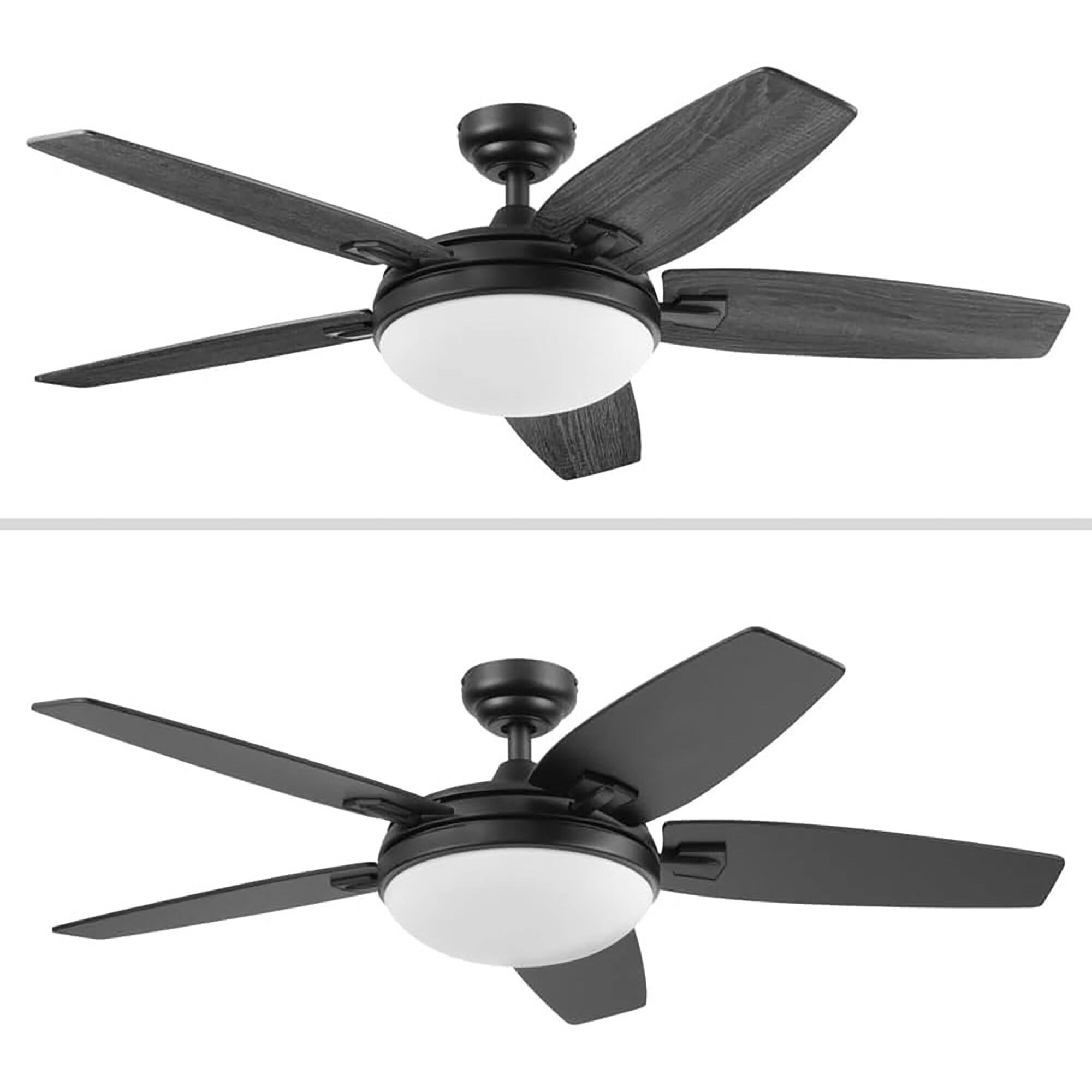 Alt View 5. Honeywell - Honeywell 48" Contemporary Ceiling Fan, LED Light, Remote Control, Carmel, Black - Black.