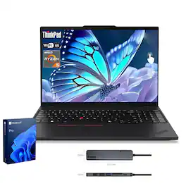 Lenovo - E16 ThinkPad 16" FHD+ Touchscreen Laptop - AMD Ryzen 5 7535U with 64GB RAM - 1TB SSD - Backlit KB - 7-in-1 USB-C Hub - Black