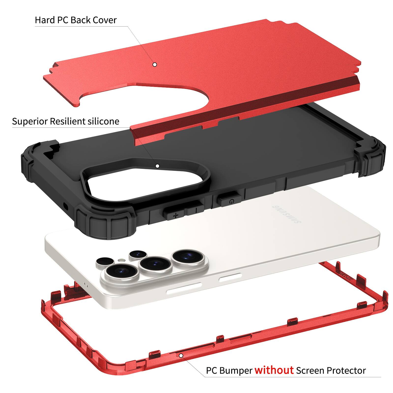 Hard PC Back Cover  
Superior Resilient Silicone  
NASIUS PC Bumper without Screen Protector