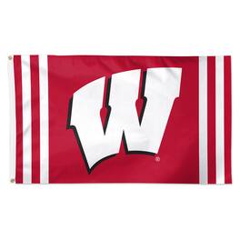 WinCraft - Wisconsin Badgers 3' x 5' Vertical Stripe Deluxe Single-Sided Flag - Multicolor