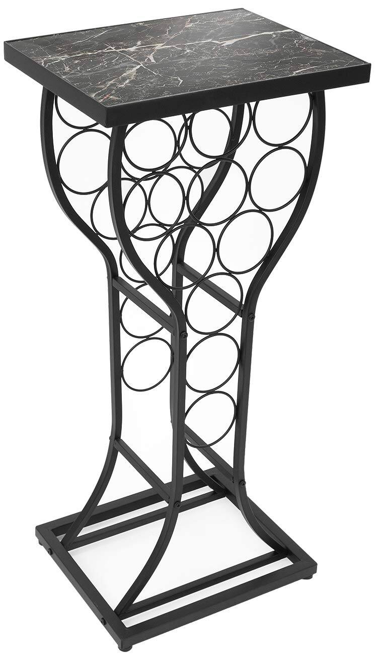 Alt View 4. Sorbus - Sorbus Wine Rack Console for Home Bar, Mini Wine Stand with Faux Black Marble Table Top, Holds 11 Wine Bottles - Black.