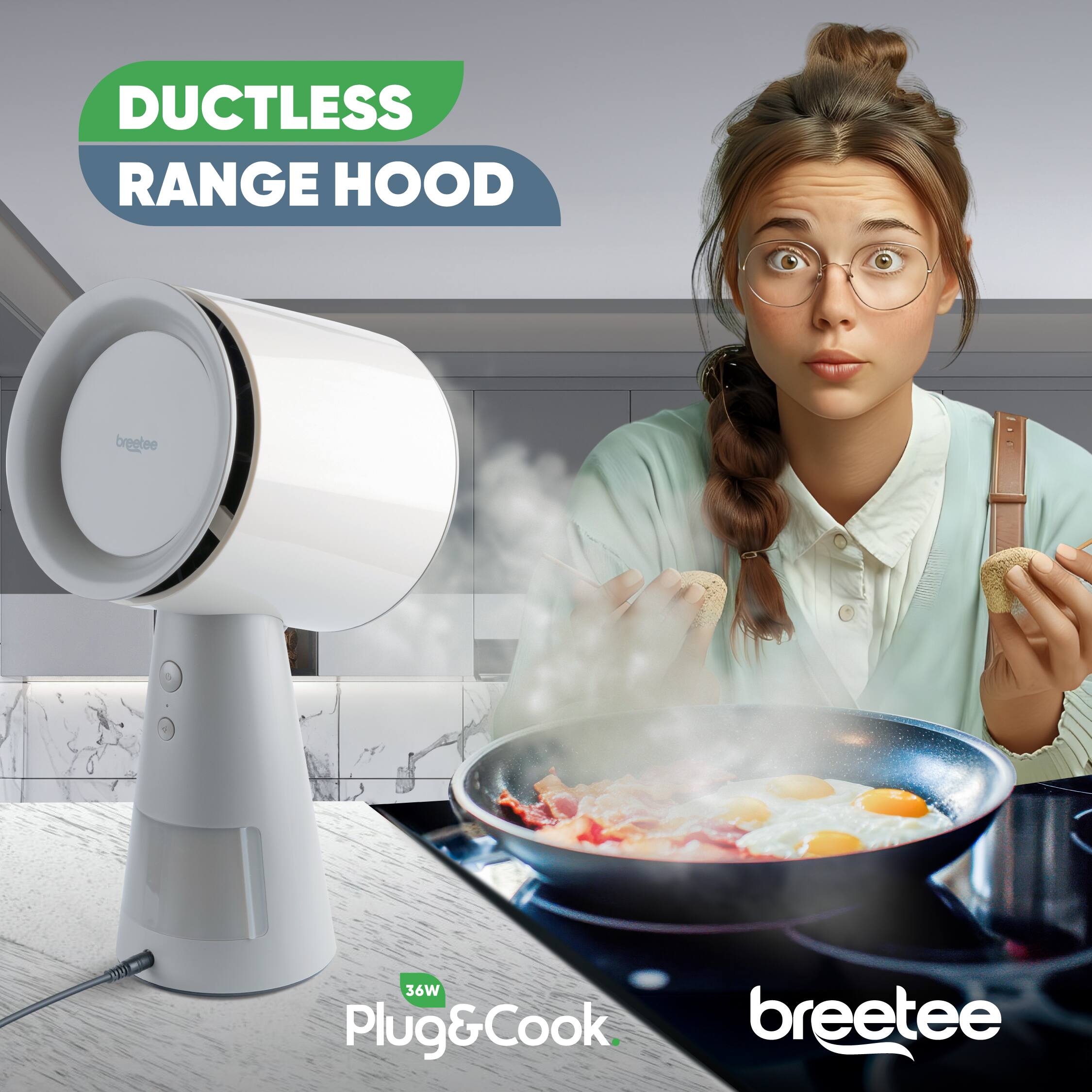 DUCTLESS RANGE HOOD  
breeetee 36W  
Plug&Cook