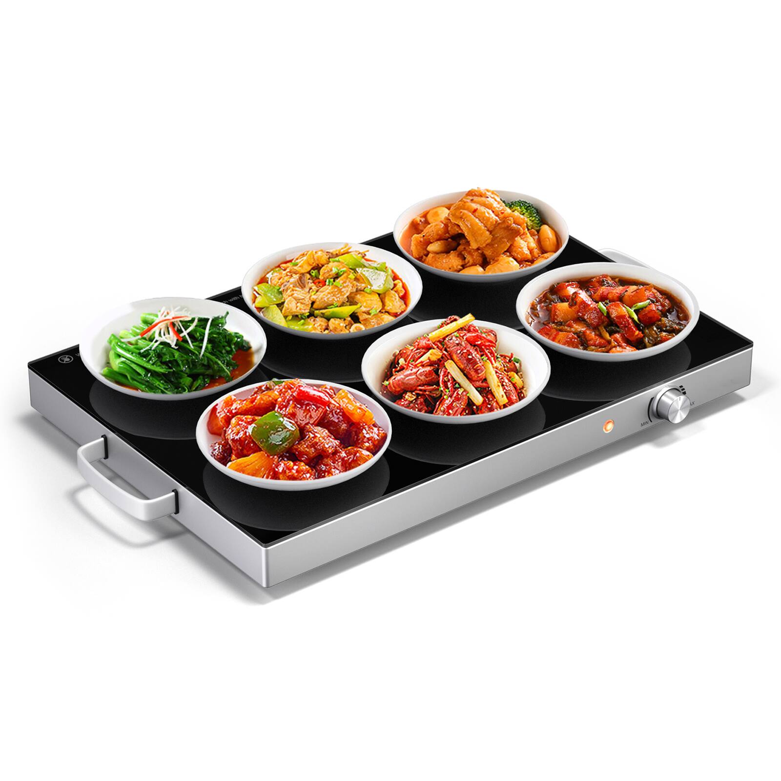 Alt View 10. Ecooso - 22 x 14 Inch Electric Warming Tray, Adjustable Temperature Hot Plate Food Warmer for Buffet Serving - Black.