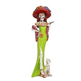 Pacific Trading - Day of The Dead Beautiful Senorita Resin Figurine 12.75 Inch - Green