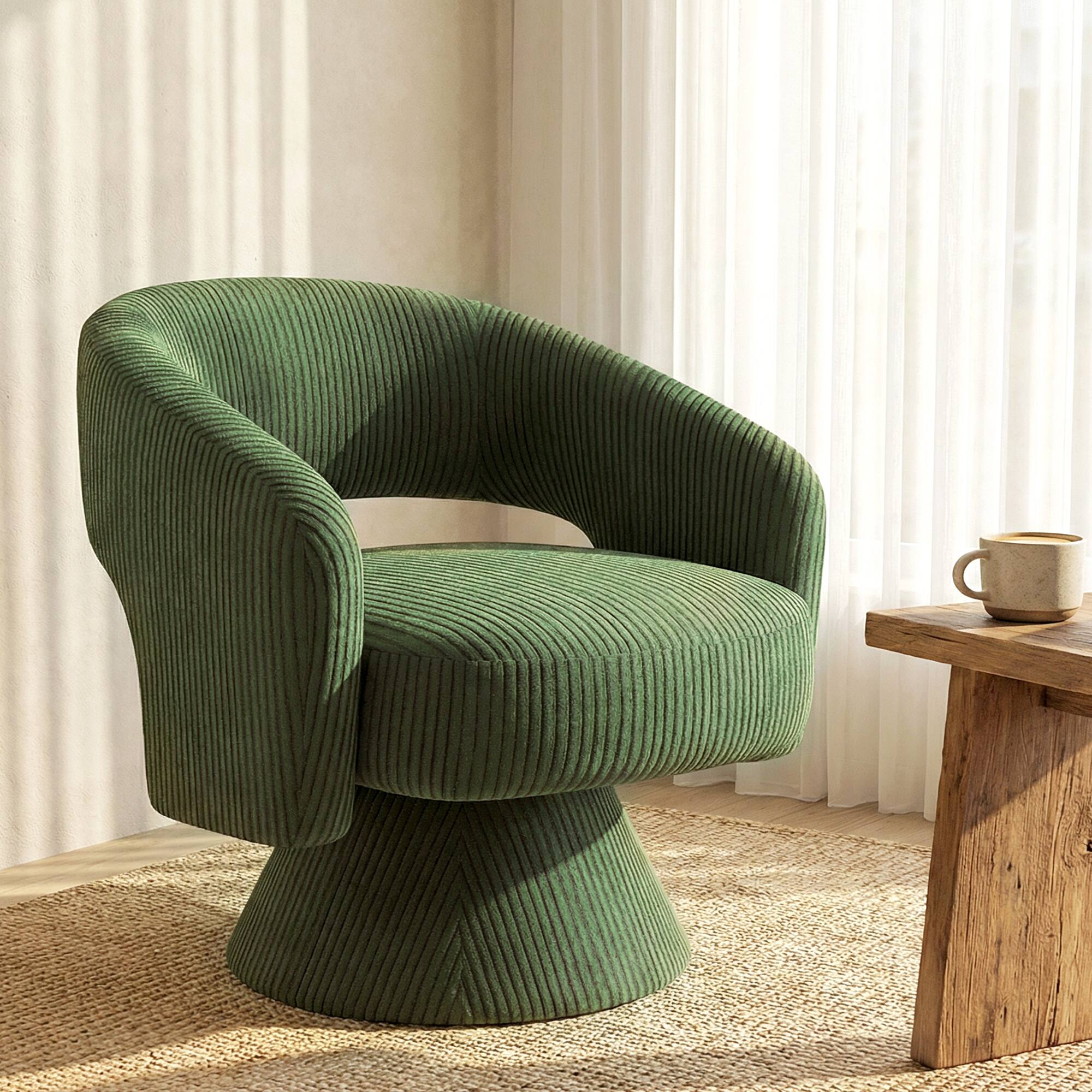 Alt View 7. Homcom - Barrel Accent Chair - Green.
