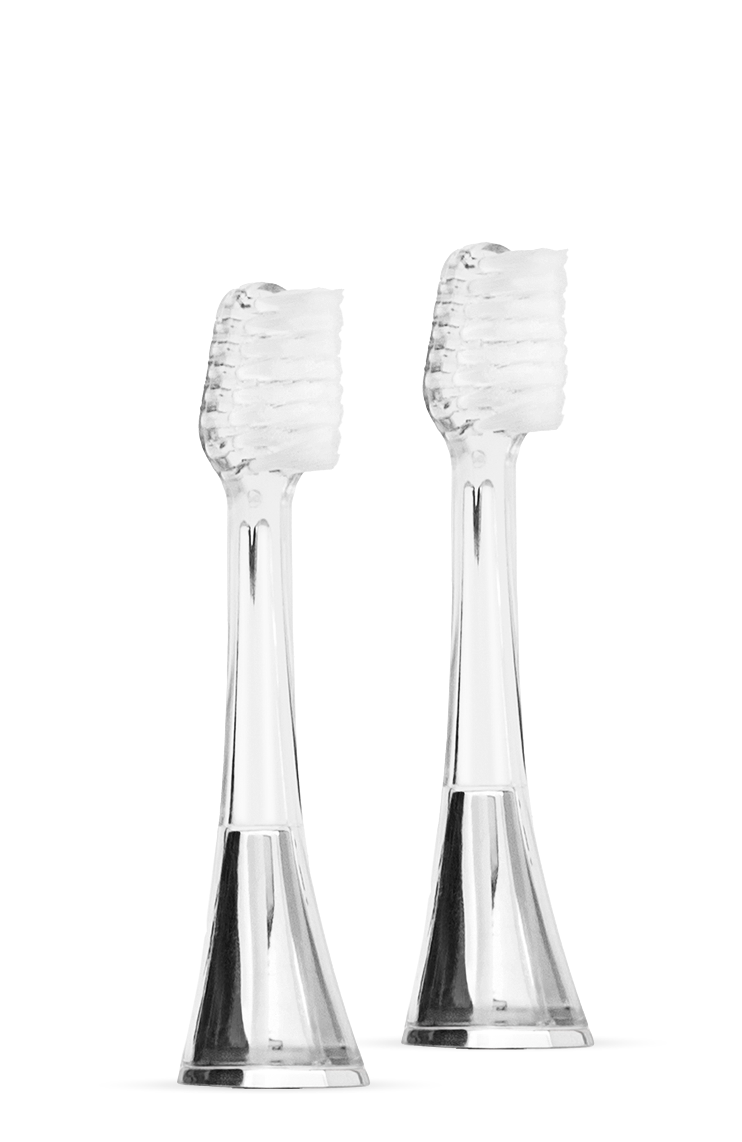 Alt View 2. SuperSmile - Zina45™ Sonic Pulse Toothbrush Replacement Heads (2 pack) - Chrome Silver.