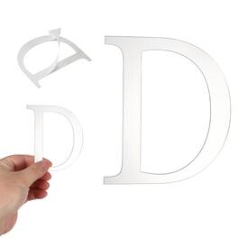 Unique Bargains - 3D Alphabet Mirror Wall Sticker, 4" Acrylic Letter D Self-Adhesive Home Decor for Living Room, Bedroom - Silver