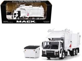 First Gear - Mack LR Refuse Garbage Truck with McNeilus Meridian Front Loader with Trash Bin 1/64 & by DCP/First Gear - White
