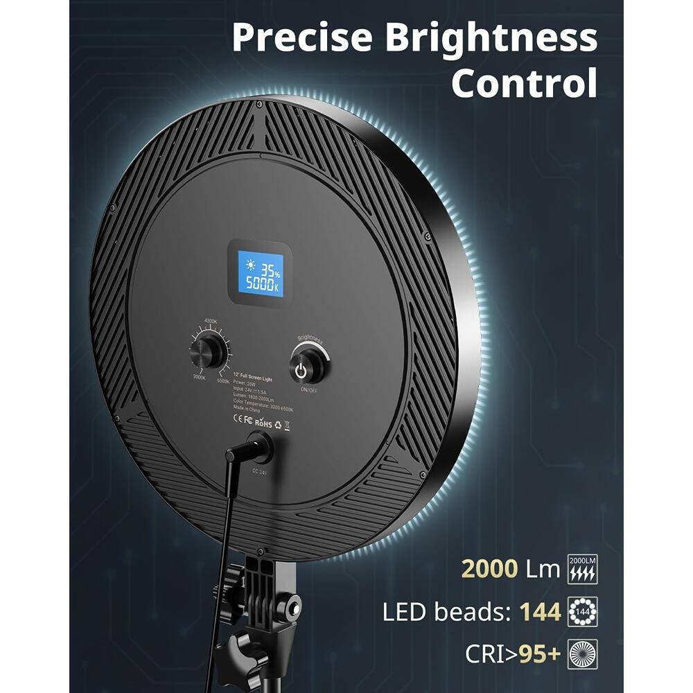 Precise Brightness Control

35% 5000 K

2000 Lm

LED beads: 144

CRI>95+