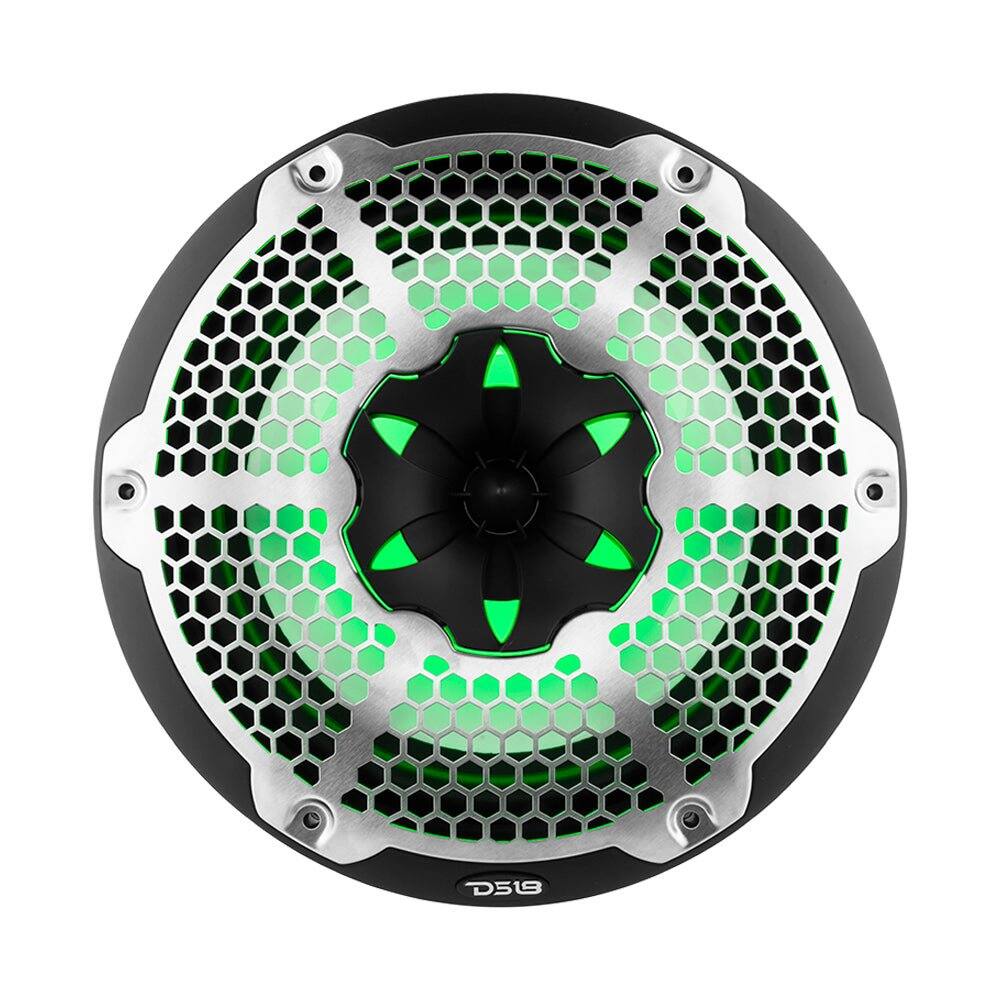 Alt View 2. DS18 Audio - NXL 10" 2-way Coaxial Speaker with RGB LED Lights, Built-in Driver and Grille (Pair), 200W RMS 4-Ohm - Black.
