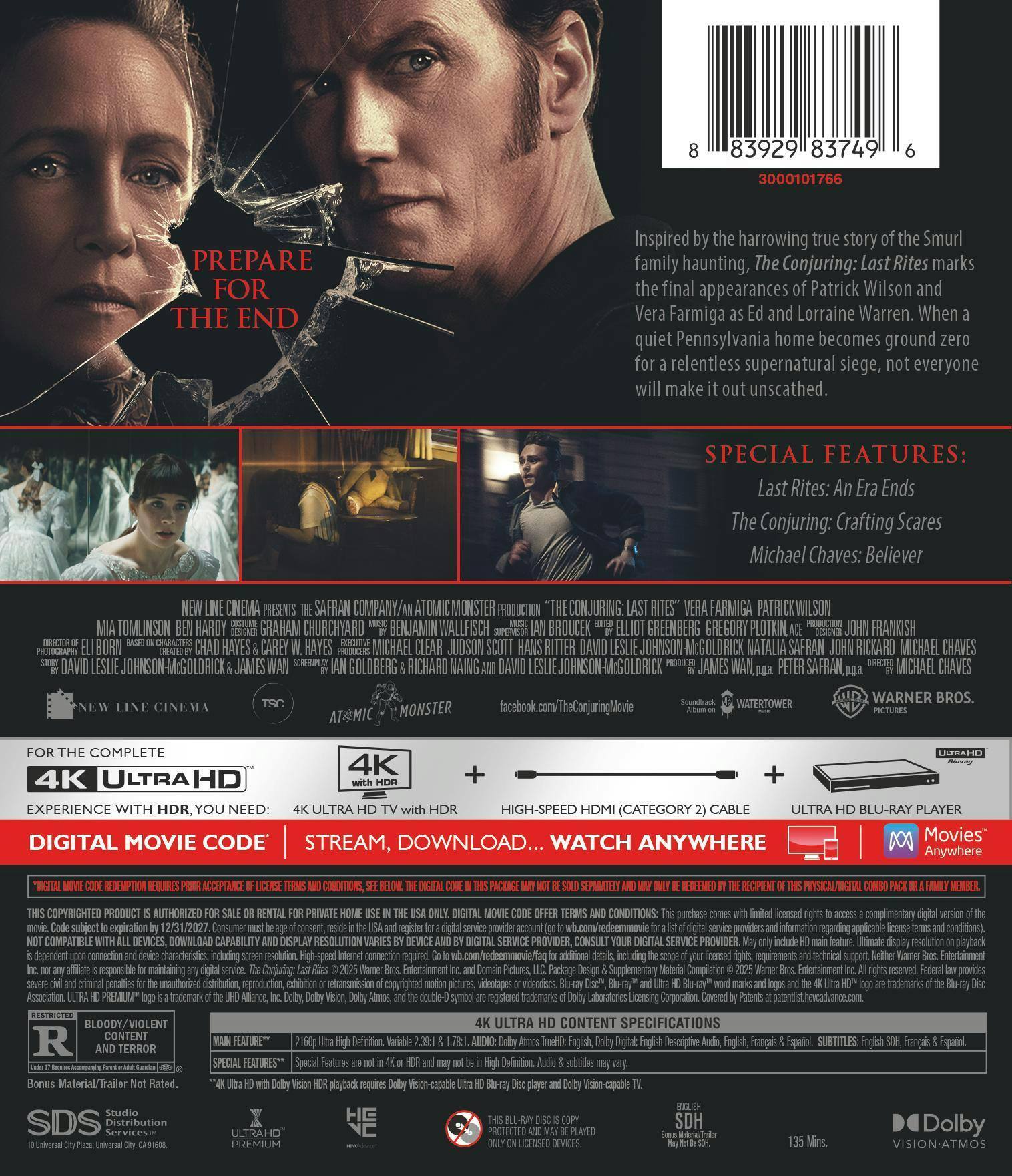 Back. The Conjuring: Last Rites   - 4K Blu-Ray.