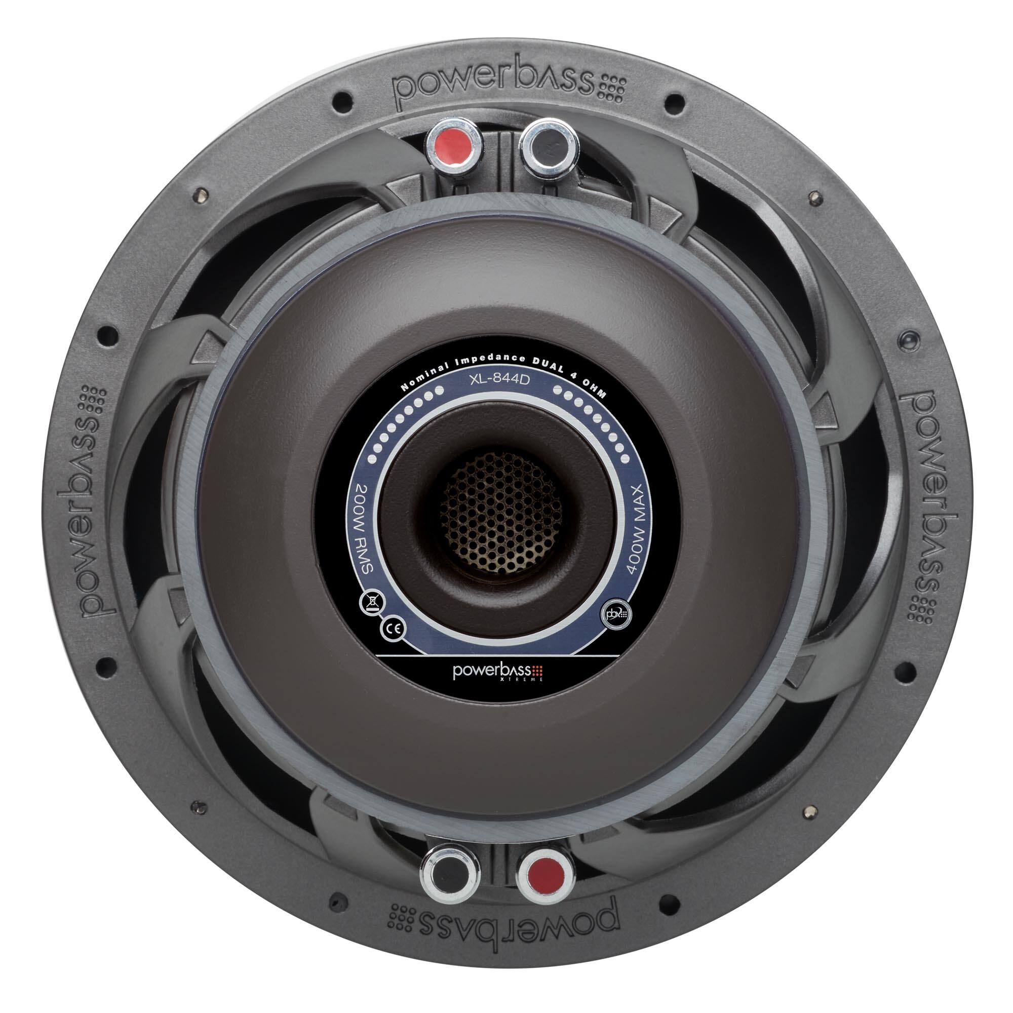 powerbass  
CDD non powerbass  
Impedance DUAL  
Nominal XL-844D  
a ONN  
200W MAX RMS  
400W X  
CE  
powerbass  
powerbass  
00o nDD e 00
