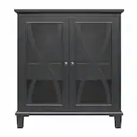 Ameriwood Home - Celeste Accent Cabinet with Glass Doors - Black - Front_Zoom