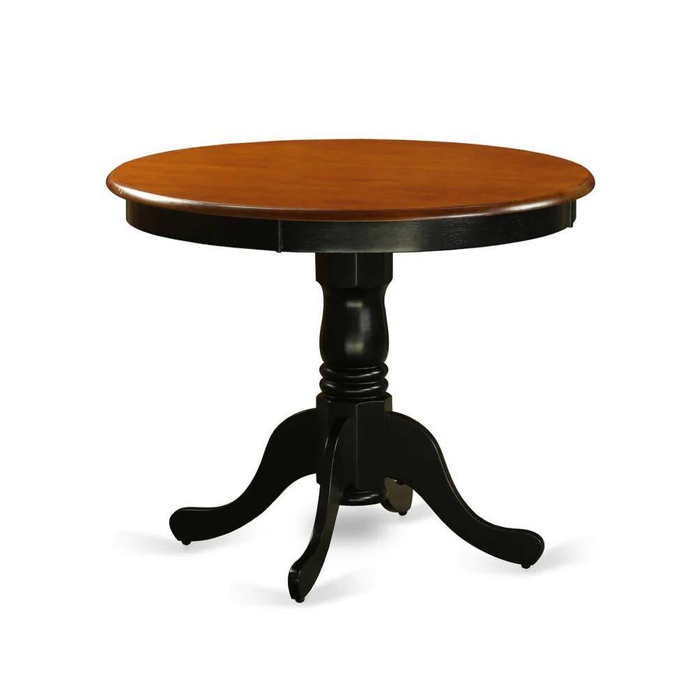 Angle. East West Furniture - ANDL5-BLK-W - 5-Pc Kitchen Dining Room Set- 4 Dining Chairs and Kitchen Dining Table - Wooden Seat and Slatted Chair - Black & Cherry.
