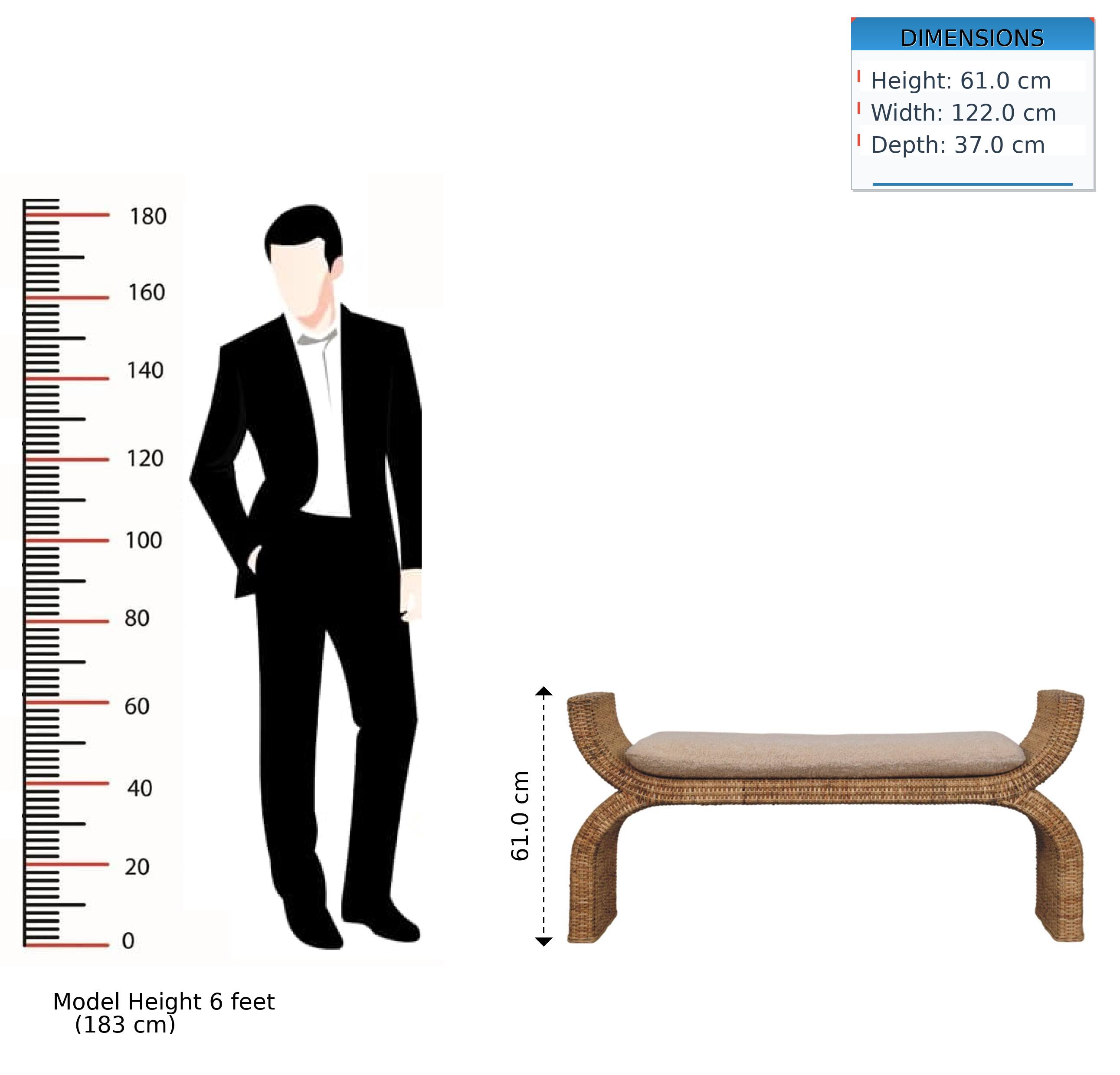 DIMENSIONS  
Height: 61.0 cm  
Width: 122.0 cm  
Depth: 37.0 cm  

Model Height: 6 feet (183 cm)