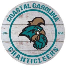 Jardine - Coastal Carolina Chanticleers 20'' x 20'' Indoor/Outdoor Weathered Circle Sign - White
