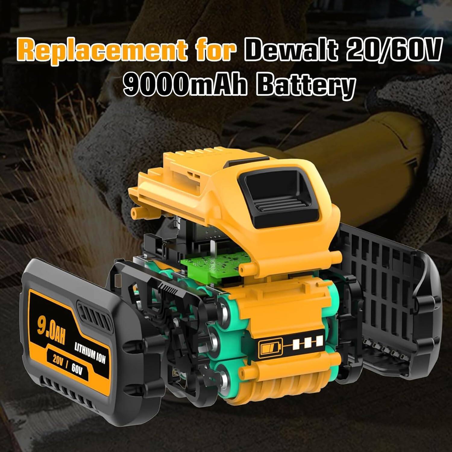 Replacement for Dewalt 20/60V 9000mAh Battery

9.0AH 20V LITHIUM ION 60V