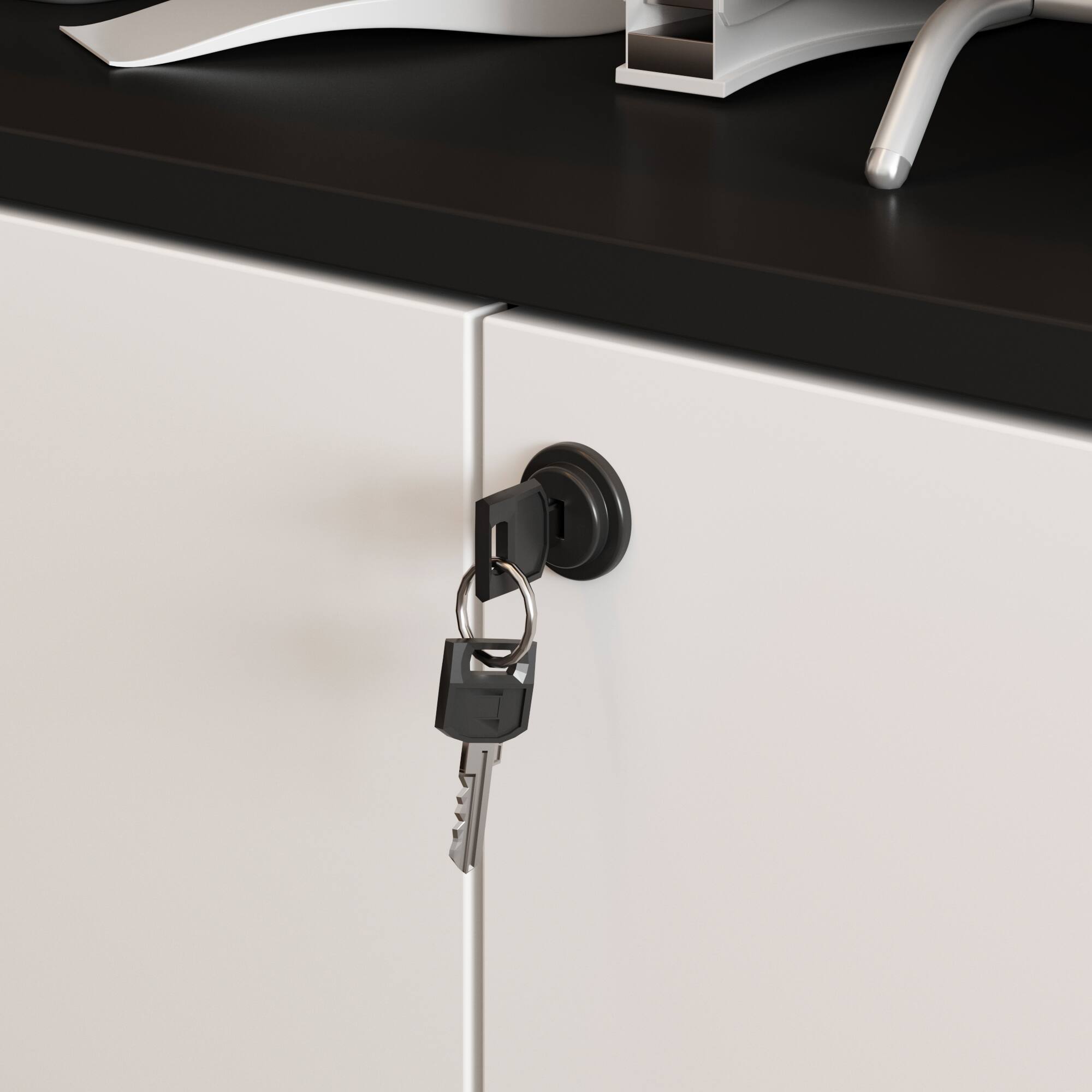 Alt View 2. FUFU & GAGA - FUFU&GAGA Office Storage Cabinet Tool Cabinet Lockable, Anti - Tip, Multi - Use - White.